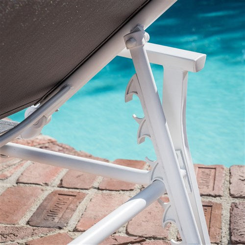 Mod Furniture - Aluminum Sling Chaise Lounge - White/Gray-United Backyard