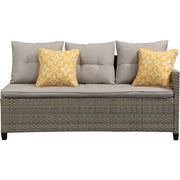 Mod Furniture - Amelia 3pc Set: Sectional Deep Seating Set with Chow Table - Grey-United Backyard