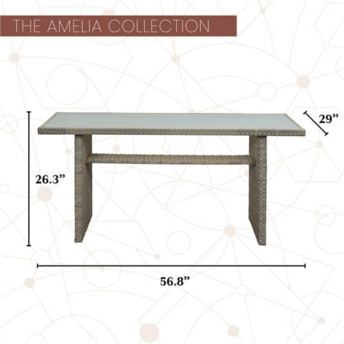 Mod Furniture - Amelia 3pc Set: Sectional Deep Seating Set with Chow Table - Grey-United Backyard