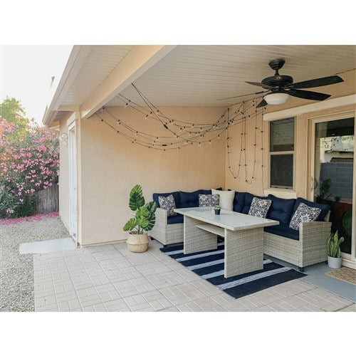 Mod Furniture - Amelia 3pc Set: Sectional Deep Seating Set with Chow Table - Navy-United Backyard