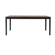 Mod Furniture - Asher7pc Dining Set: 6 Faux Wood Aluminum Chairs and 71"x40" Slat Table - Brown/Grey-United Backyard