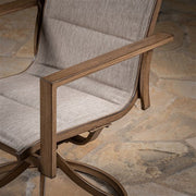 Mod Furniture - Atlas 7pc Dining Set: 6 Swivel Padded Chrs and 74"x40" Tressle Table - Tan-United Backyard