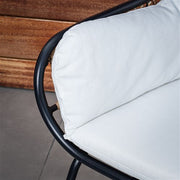 Mod Furniture - Bali 3pc Seating Set: 2 Steel Side Chairs, Accent Table - Steel/White-United Backyard