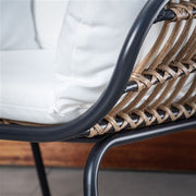 Mod Furniture - Bali 4pc Fire Pit: 2 Chairs w/Pillows, Side Table, Gas Fire Pit - White/Gray-United Backyard