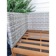 Mod Furniture - Blake 4pc Set: 2 Side Bucket Chairs, Sofa, and Faux Wood Coffee Table - Black/Faux Wood-United Backyard