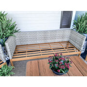 Mod Furniture - Blake 4pc Set: 2 Side Bucket Chairs, Sofa, and Faux Wood Coffee Table - Black/Faux Wood-United Backyard