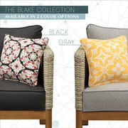 Mod Furniture - Blake 4pc Set: 2 Side Bucket Chairs, Sofa, and Faux Wood Coffee Table - Grey/Faux Wood-United Backyard