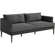 Mod Furniture - Harlow 5pc Seating Set: 2 Arm Chairs, Sofa, Coffee Table, Side Table - Grey/Brown-United Backyard