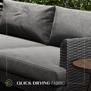 Mod Furniture - Harlow 5pc Seating Set: 2 Arm Chairs, Sofa, Coffee Table, Side Table - Grey/Brown-United Backyard