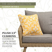 Mod Furniture - Jaden 4pc Set: 2 Side Chairs, Sofa, and Faux Wood Coffee Table - Grey/Faux Wood-United Backyard