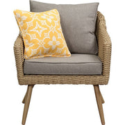 Mod Furniture - Jaden 4pc Set: 2 Side Chairs, Sofa, and Faux Wood Coffee Table - Grey/Faux Wood-United Backyard