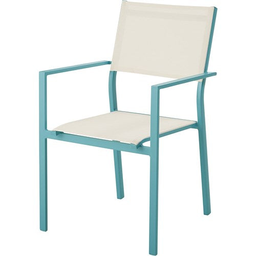 Mod Furniture - Luna 5pc: 4 Sling Dining Chairs, 41" Slat Table - Teal-United Backyard