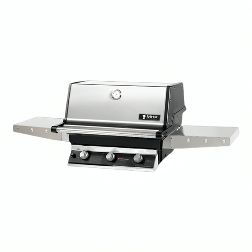 Modern Home Products - Hybrid Gas Grill Head with 2 Stainless Steel Side Shelf-United Backyard