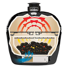 Primo - Oval XXL 500 All-In-One Ceramic Charcoal Grill-United Backyard