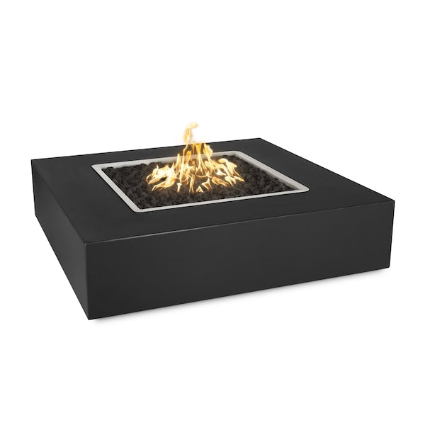 The Outdoor Plus - 42" Square Quad Fire Pit - Powder Coated Metal - Natural Gas - Black-United Backyard