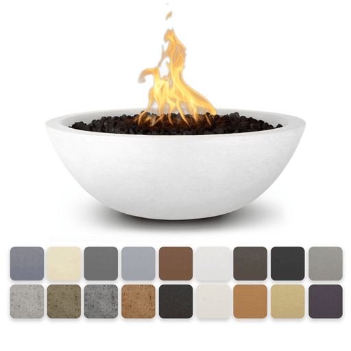 The Outdoor Plus - 48" Sedona Narrow Ledge GFRC Concrete Round Liquid Propane Fire Pit-United Backyard