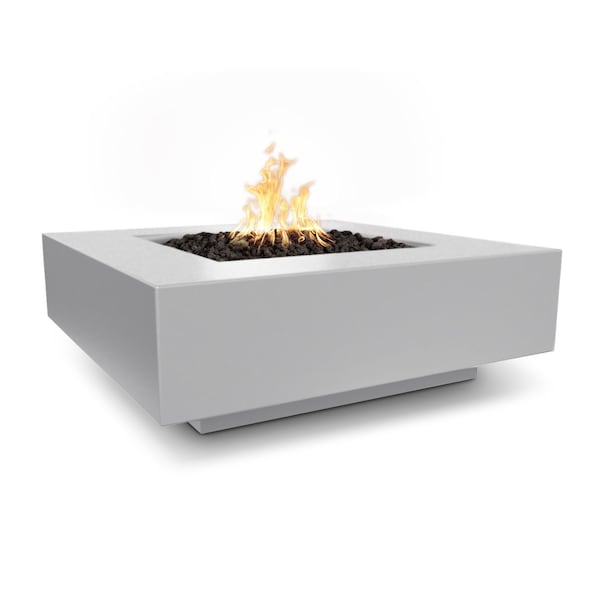 The Outdoor Plus - 48" Square Cabo Fire Pit - GFRC Concrete - Match Lit with Flame Sense - Natural Gas - Natural Gray-United Backyard