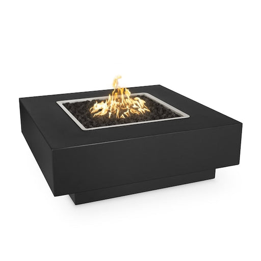 The Outdoor Plus - 48" Square Cabo Fire Pit - Powder Coated Metal - Match Lit - Natural Gas - Black-United Backyard