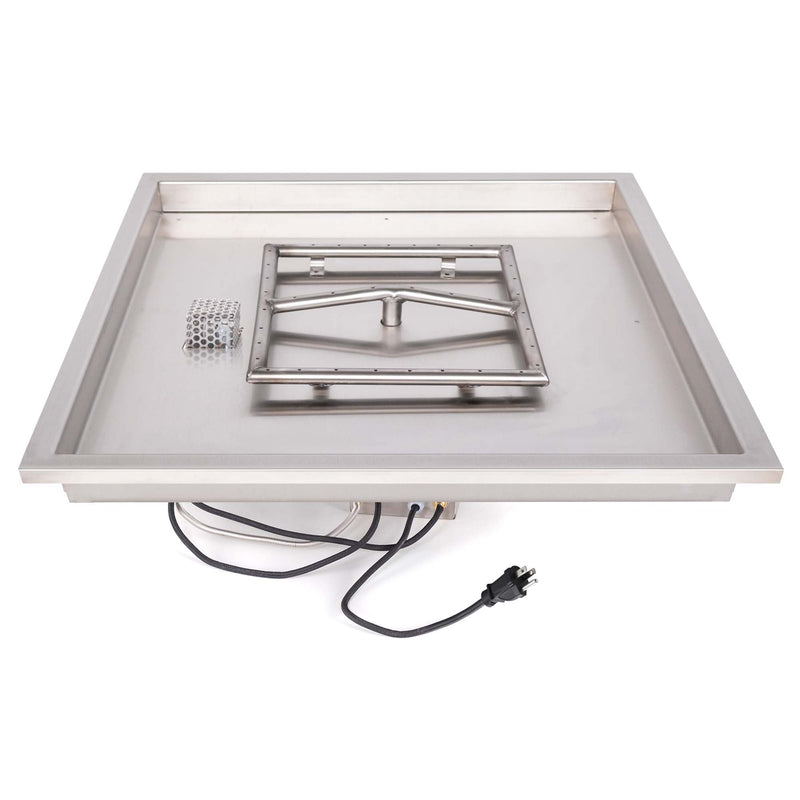 The Outdoor Plus - 48" Square Raised Lip Drop-in Pan & 36" Stainless Steel Square Burner-United Backyard