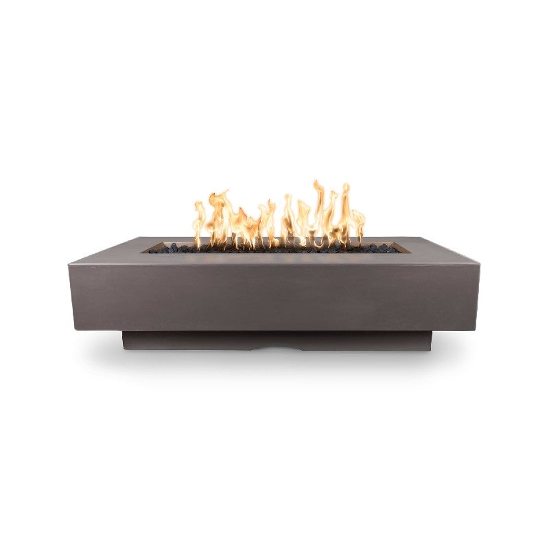 The Outdoor Plus - 60" Del Mar GFRC Concrete Rectangle Fire Pit Table, Natural Gas - Natural Gray-United Backyard