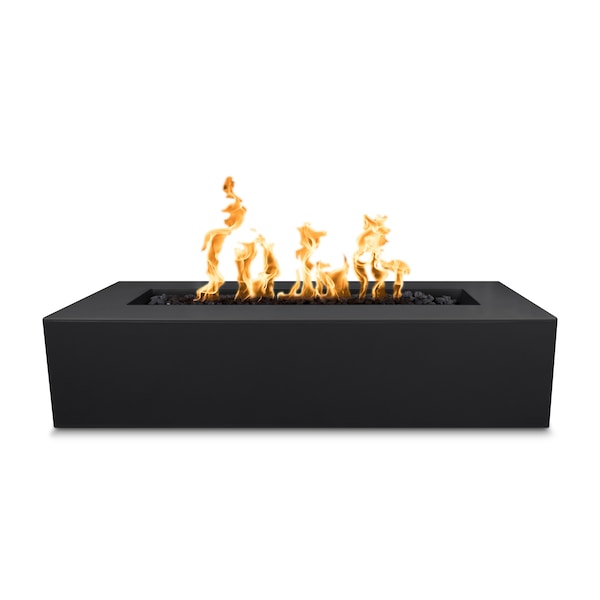 The Outdoor Plus - 60" Rectangular Regal Fire Pit - GFRC Concrete - Match Lit with Flame Sense - Liquid Propane - Black-United Backyard