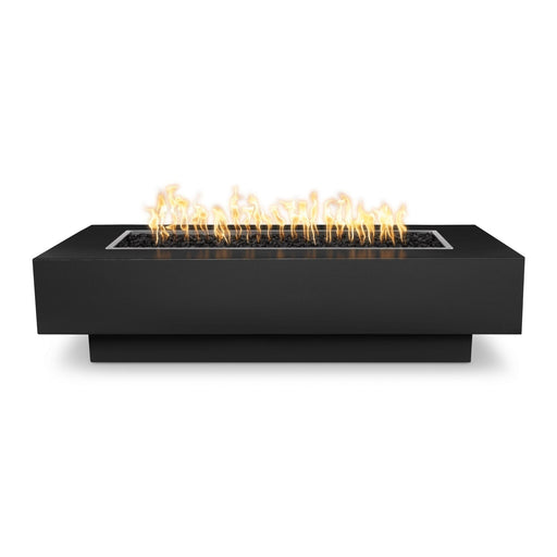 The Outdoor Plus - 72" Coronado Powder Coated Steel Rectangle Fire Pit Table-OPT-CORPC72EKIT-BLK-LP-United Backyard