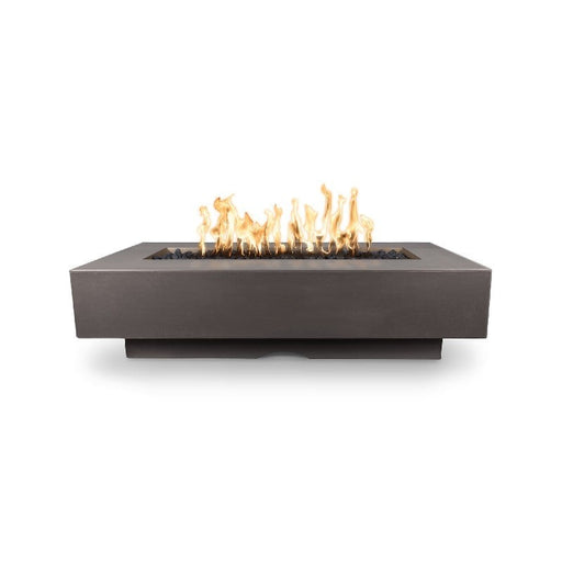 The Outdoor Plus - 72" Del Mar GFRC Concrete Rectangle Fire Pit Table - Natural Gas - Chestnut-United Backyard