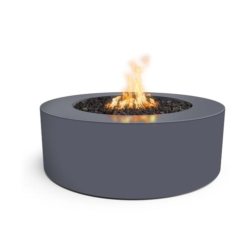 The Outdoor Plus - 72" Round Unity Fire Pit, Powder Coated Metal, Plug & Play Electronic Ignition, Natural Gas - Gray-United Backyard