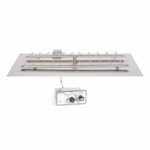 The Outdoor Plus - 84 Inch Rectangular Aluminum Flat Pan and 72 Inch Stainless Steel Bullet H-Burner-United Backyard