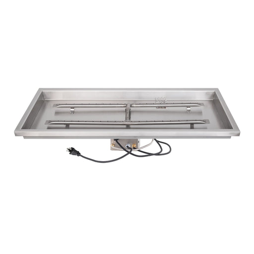 The Outdoor Plus - 84" x 12" Rectangular Rasied Lip Drop-in Pan & 72" x 6" Stainless Steel 'H' Burner-United Backyard