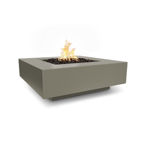 The Outdoor Plus - Cabo 48 Inch Square Concrete Match Lit Fire Pit, Rustic Gray, Natural Gas-United Backyard