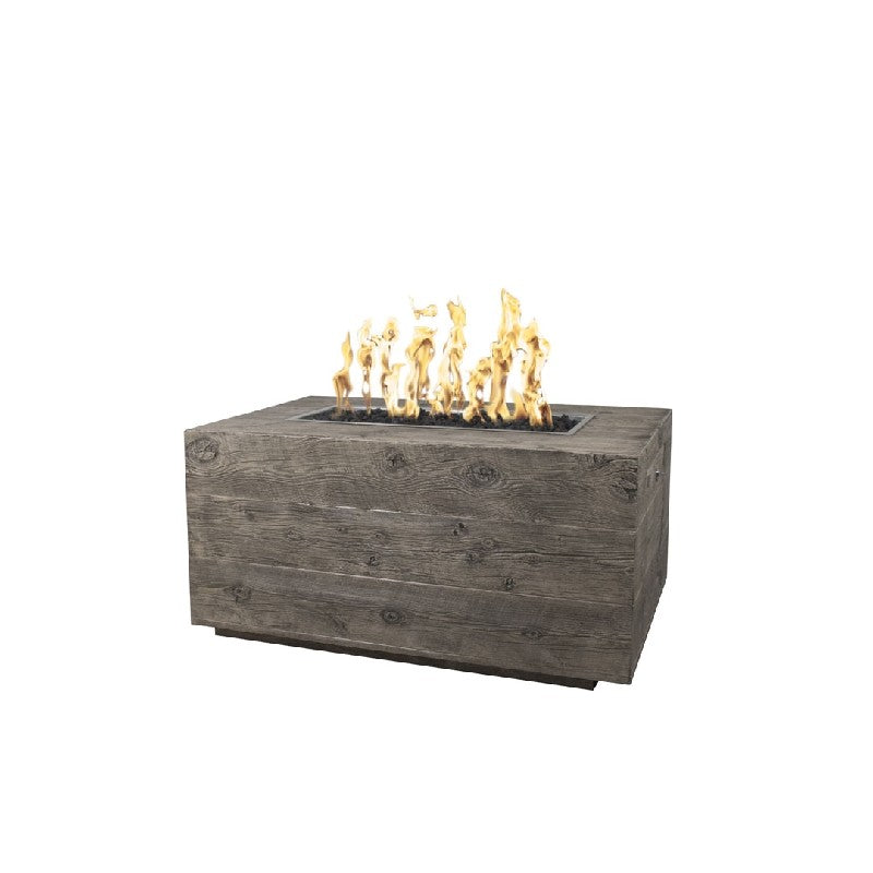 The Outdoor Plus - Catalina 60 Inch Wood Grain Match Lit Fire Pit, Ivory, Liquid Propane Gas-United Backyard