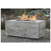 The Outdoor Plus - Catalina 84" Wood Grain Match Lit Fire Pit, Natural Gas - Ivory-United Backyard