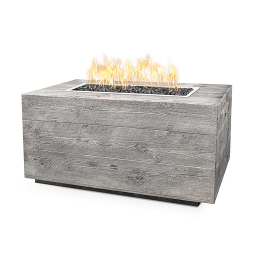 The Outdoor Plus - Catalina 84" Wood Grain Match Lit Fire Pit, Natural Gas - Ivory-United Backyard