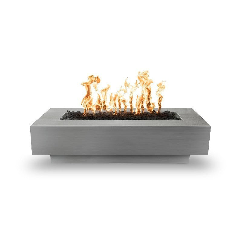 The Outdoor Plus - Coronado 96 Inch Stainless Steel Electronic Fire Pit, Natural Gas-United Backyard