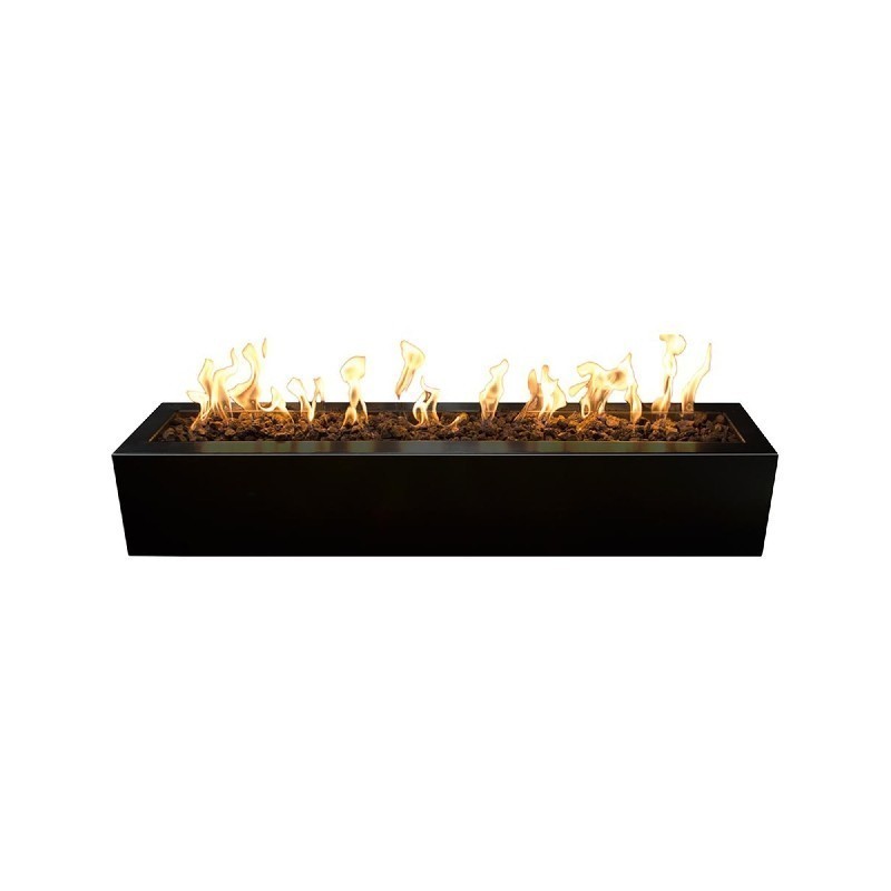 The Outdoor Plus - Eaves 72 Inch Powder Coat Steel Match Lit Fire Pit, Black, Natural Gas-United Backyard