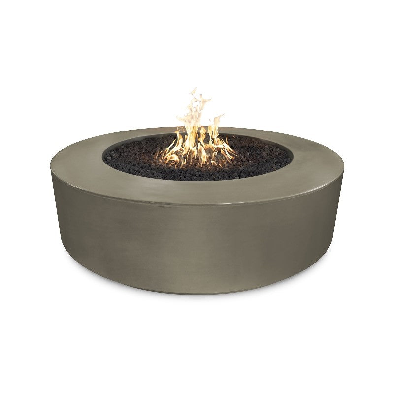 The Outdoor Plus - Florence 72 Inch Concrete Electronic Fire Pit, Gray, Natural Gas-United Backyard