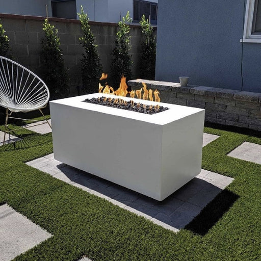The Outdoor Plus - Pismo 48 Inch Concrete Flame Sense Fire Pit, Rustic Coffee, Liquid Propane Gas-United Backyard