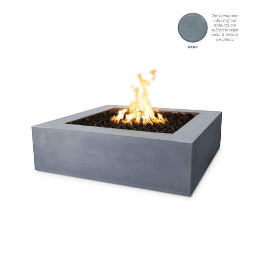 The Outdoor Plus - Quad 42 Inch Concrete Electronic Fire Pit, Natural Gray, Natural Gas-United Backyard