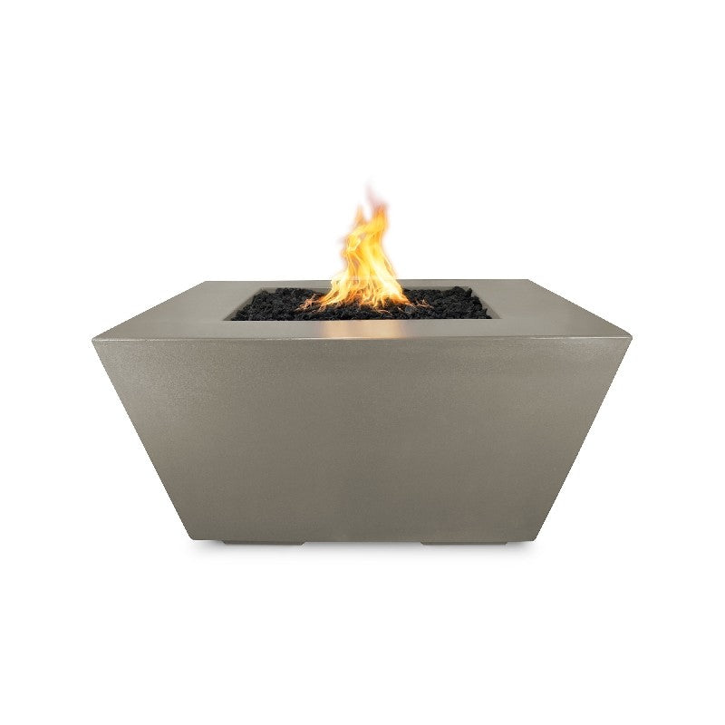 The Outdoor Plus - Redan 36 Inch Concrete Flame Sense Fire Pit, Rustic Gray, Liquid Propane Gas-United Backyard
