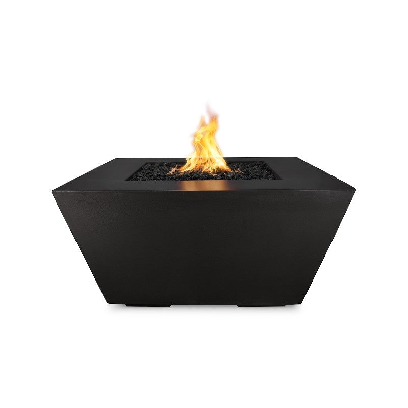 The Outdoor Plus - Redan 50 Inch Concrete Match Lit Fire Pit, Black, Natural Gas-United Backyard