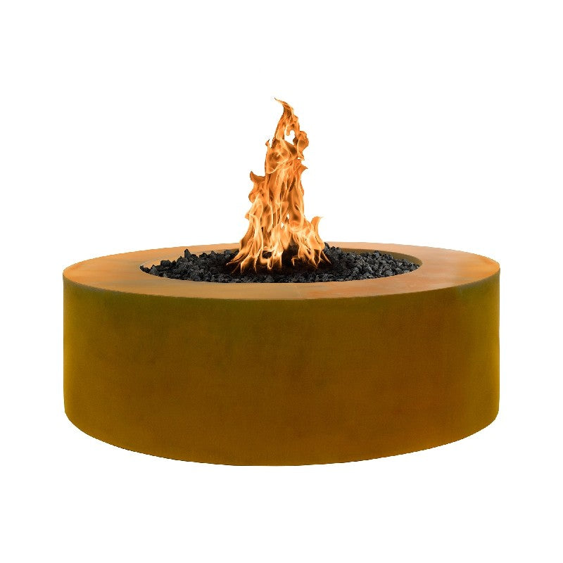 The Outdoor Plus - Unity 48 Inch x 24 Inch Corten Steel Flame Sense Fire Pit, Natural Gas-United Backyard