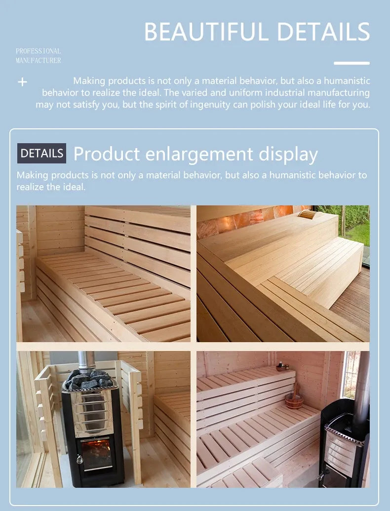 SaunaLume™ 3–4 Person Steam Sauna Room – Luxury Home &amp; Villa Retreat