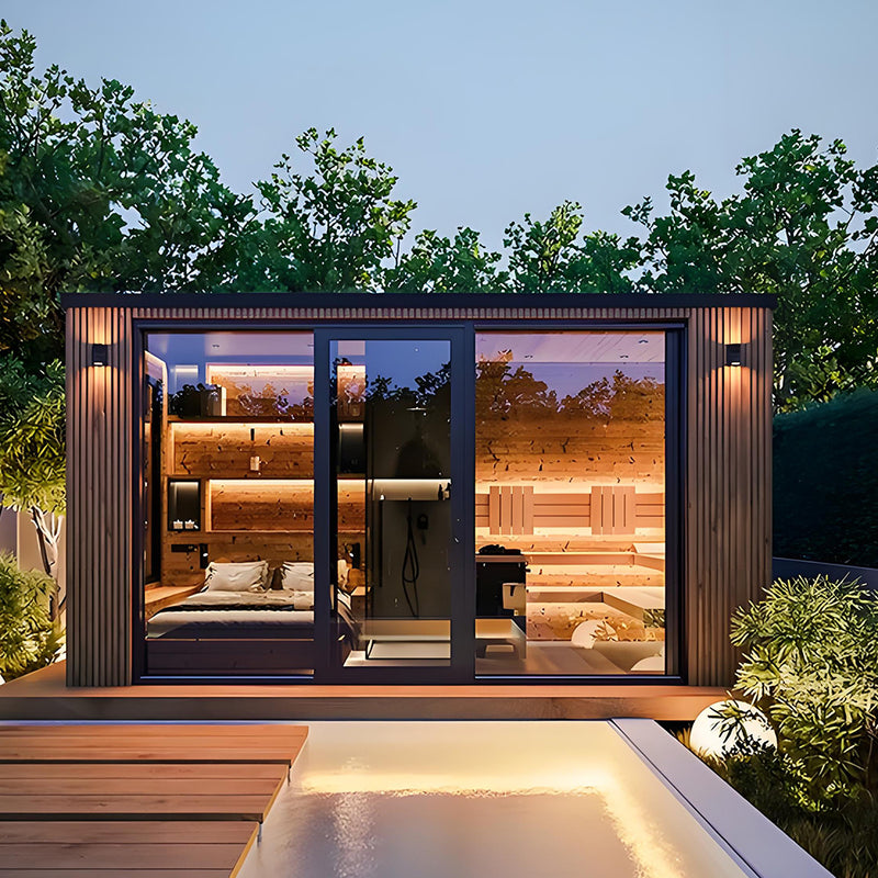 SaunaLume™ Outdoor Integrated Steam &amp; Shower Retreat – Luxury Spa Experience